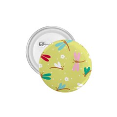 Colorful Dragonflies And White Flowers Pattern 1 75  Buttons by Bigfootshirtshop