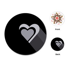 Heart Love Black And White Symbol Playing Cards (round)  by Celenk