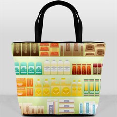 Supermarket Shelf Coffee Tea Grains Bucket Bags by Celenk