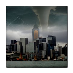 Tornado Storm Lightning Skyline Tile Coasters by Celenk