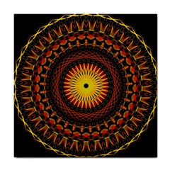 Mandala Psychedelic Neon Tile Coasters by Celenk