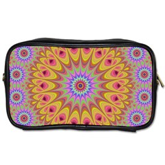 Geometric Flower Oriental Ornament Toiletries Bags 2-side by Celenk