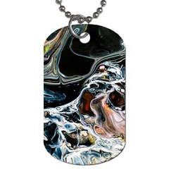 Abstract Flow River Black Dog Tag (one Side) by Celenk