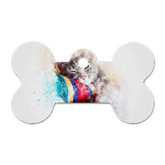 Cat Kitty Animal Art Abstract Dog Tag Bone (two Sides) by Celenk