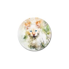 Cat Animal Art Abstract Watercolor Golf Ball Marker by Celenk