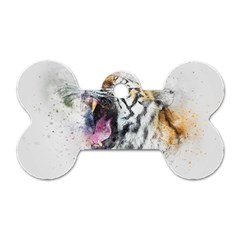 Tiger Roar Animal Art Abstract Dog Tag Bone (two Sides) by Celenk