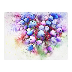 Berries Pink Blue Art Abstract Double Sided Flano Blanket (mini)  by Celenk