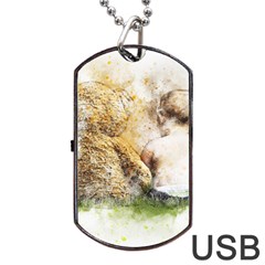 Bear Baby Sitting Art Abstract Dog Tag Usb Flash (two Sides) by Celenk