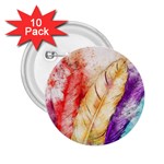 Feathers Bird Animal Art Abstract 2.25  Buttons (10 pack)  Front