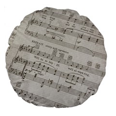 Sheet Music Paper Notes Antique Large 18  Premium Round Cushions by Celenk