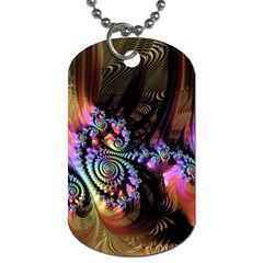 Fractal Colorful Background Dog Tag (one Side) by Celenk