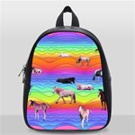 Horses in Rainbow School Bag (Small) Front