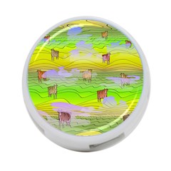 Cows And Clouds In The Green Fields 4-port Usb Hub (one Side) by CosmicEsoteric