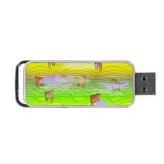 Cows And Clouds In The Green Fields Portable Usb Flash (two Sides) by CosmicEsoteric