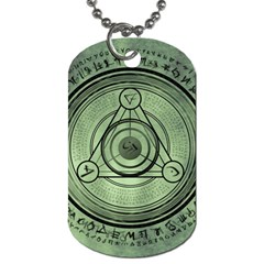 Rune Geometry Sacred Mystic Dog Tag (one Side) by Celenk