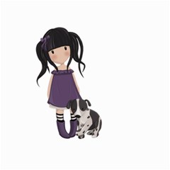 Dolly Girl And Dog Small Garden Flag (two Sides) by Valentinaart