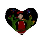 Frida Kahlo doll Standard 16  Premium Heart Shape Cushions Front