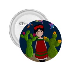 Frida Kahlo Doll 2 25  Buttons by Valentinaart