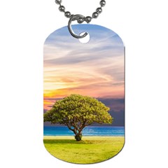 Tree Sea Grass Nature Ocean Dog Tag (one Side) by Celenk