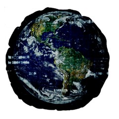 Earth Internet Globalisation Large 18  Premium Round Cushions by Celenk