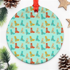 Blue Orange Boots Ornament (round) by snowwhitegirl