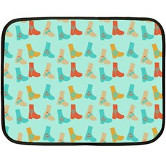 Blue Orange Boots Double Sided Fleece Blanket (mini)  by snowwhitegirl