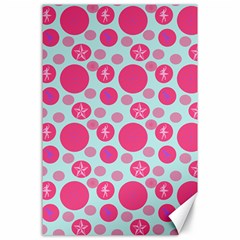 Blue Retro Dots Canvas 24  X 36  by snowwhitegirl