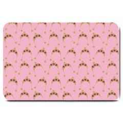 Pink Beige Hats Large Doormat  by snowwhitegirl