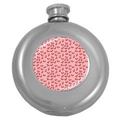 Rose Cherries Round Hip Flask (5 Oz) by snowwhitegirl