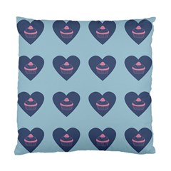 Cupcake Heart Teal Blue Standard Cushion Case (one Side) by snowwhitegirl