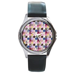 Quilt Of My Patterns Small Round Metal Watch by snowwhitegirl