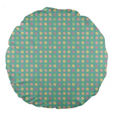 Pink Peach Green Eggs On Seafoam Large 18  Premium Round Cushions by snowwhitegirl
