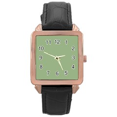 Tree Green Rose Gold Leather Watch  by snowwhitegirl