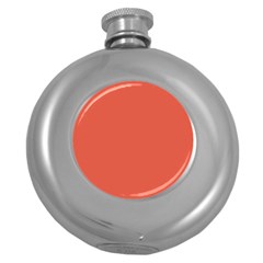 Dark Papaya Round Hip Flask (5 Oz) by snowwhitegirl