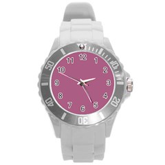 Rose Grey Round Plastic Sport Watch (l) by snowwhitegirl