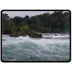 Sightseeing At Niagara Falls Double Sided Fleece Blanket (large)  by canvasngiftshop