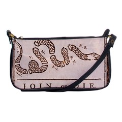 Original Design, Join Or Die, Benjamin Franklin Political Cartoon Shoulder Clutch Bags by thearts