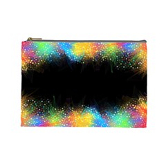 Frame Border Feathery Blurs Design Cosmetic Bag (large)  by Nexatart