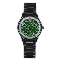 Dinosaurs Green Stainless Steel Round Watch by snowwhitegirl