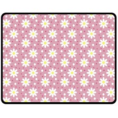 Daisy Dots Pink Double Sided Fleece Blanket (medium)  by snowwhitegirl