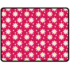 Daisy Dots Light Red Double Sided Fleece Blanket (medium)  by snowwhitegirl