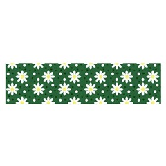 Daisy Dots Green Satin Scarf (oblong) by snowwhitegirl