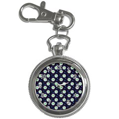 Daisy Dots Navy Blue Key Chain Watches by snowwhitegirl