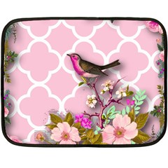 Shabby Chic,floral,bird,pink,collage Double Sided Fleece Blanket (mini)  by NouveauDesign