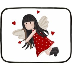 Cupid Girl Double Sided Fleece Blanket (mini)  by Valentinaart