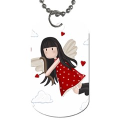 Cupid Girl Dog Tag (one Side) by Valentinaart