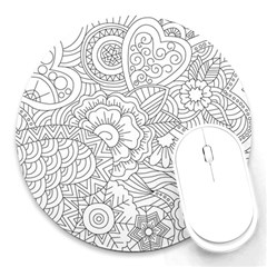 Ornament Vector Retro Round Mousepads by Nexatart