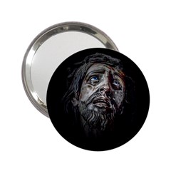 Jesuschrist Face Dark Poster 2 25  Handbag Mirrors by dflcprints