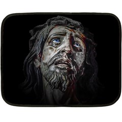 Jesuschrist Face Dark Poster Fleece Blanket (mini) by dflcprints