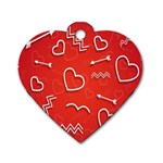 Background Valentine S Day Love Dog Tag Heart (Two Sides) Front